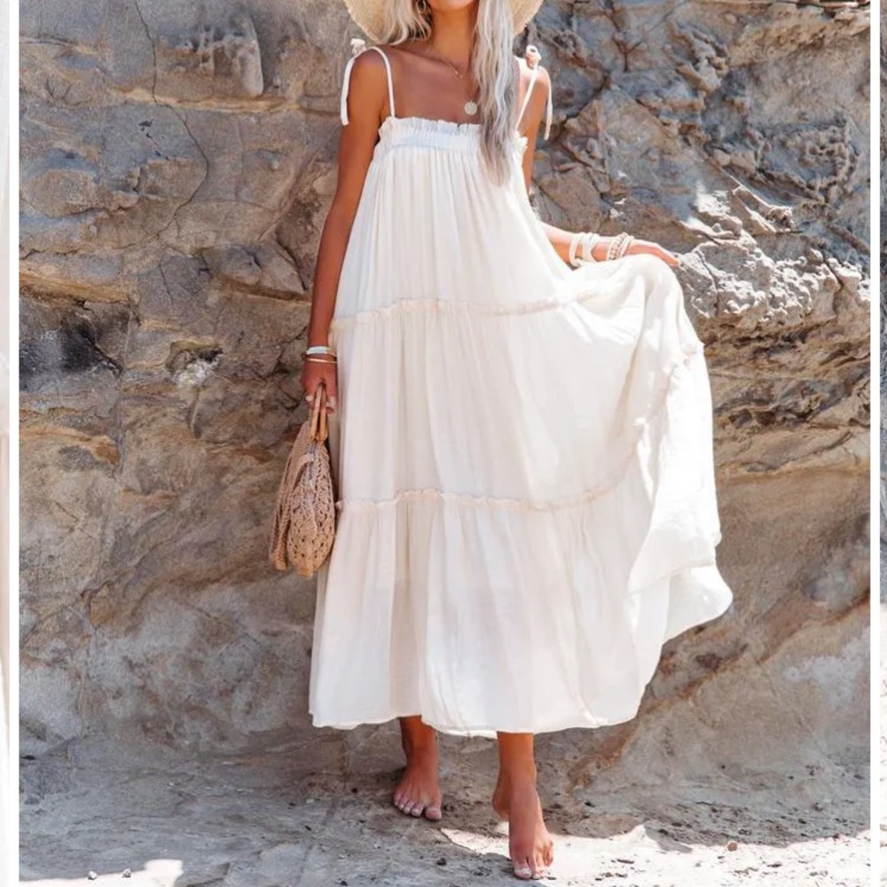 Catch the Sun Tiered Midi Dress- NWT